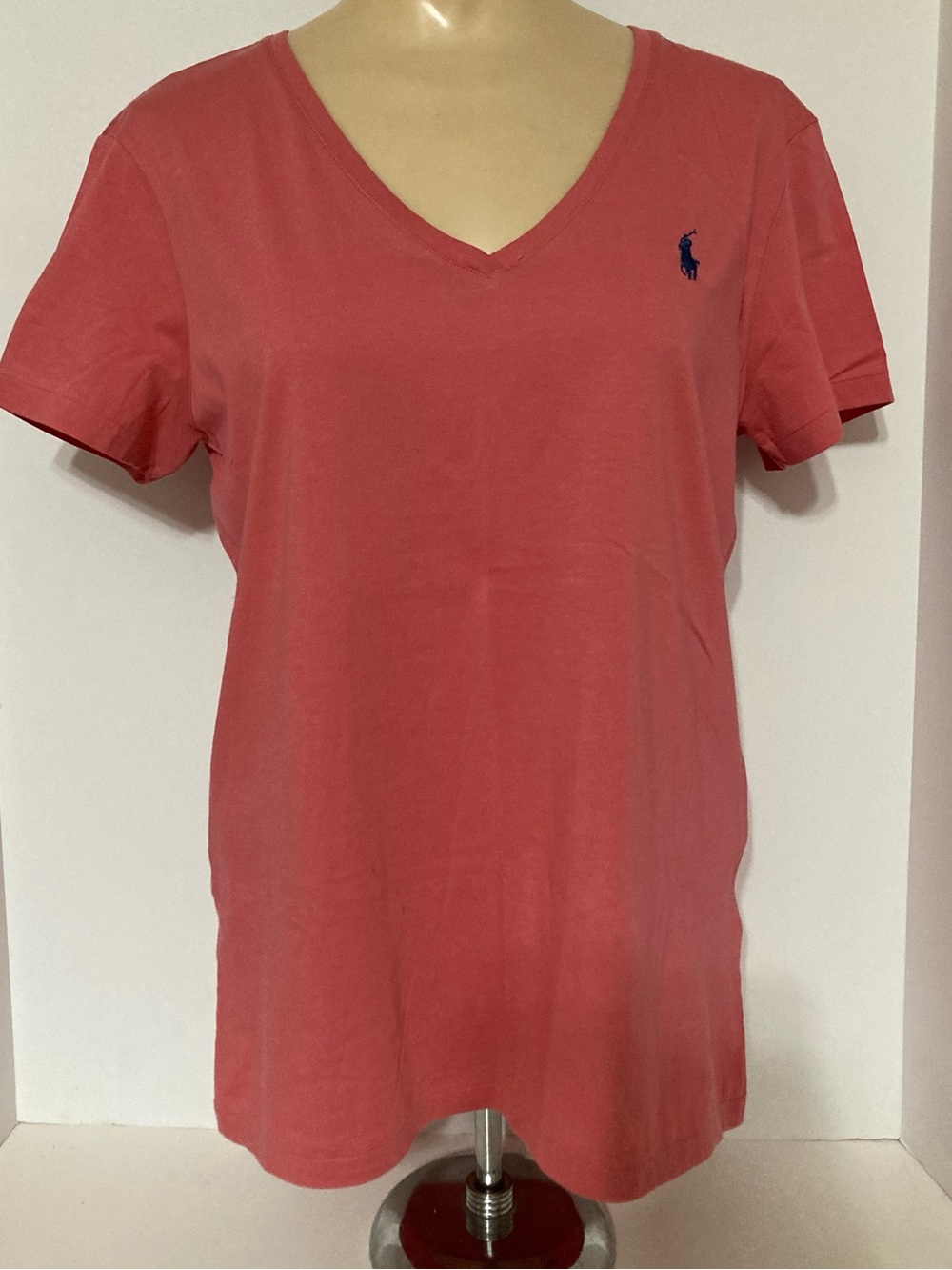 Coral Short Sleeve V-Neck Tee 
Item# SSct35